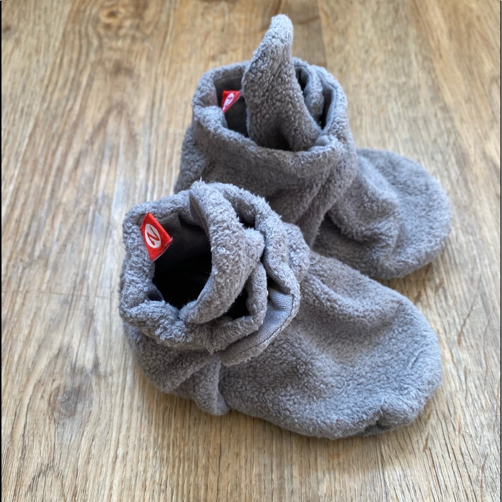 Zutano Cozy Fleece Gripper Baby Bootie 24m Gray